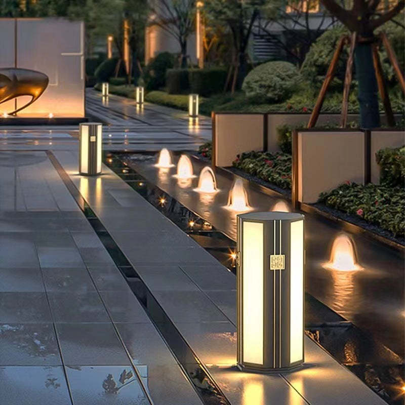 Chinese Solar Stainless Steel Cylinder Octagon LED Light