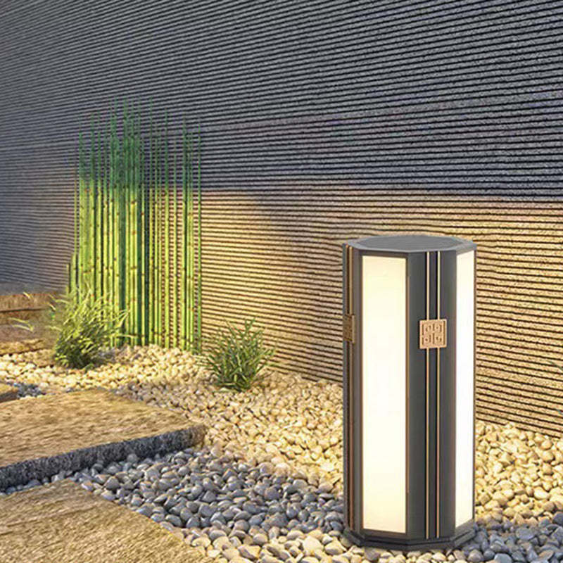 Chinese Solar Stainless Steel Cylinder Octagon LED Light