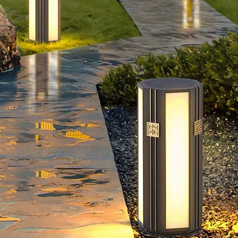 Chinese Solar Stainless Steel Cylinder Octagon LED Light