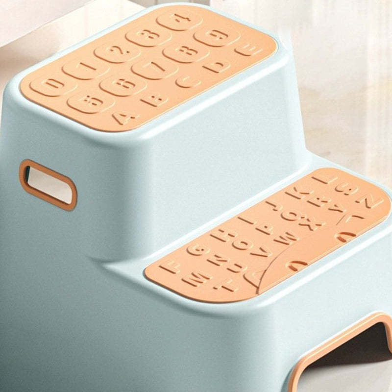 Kids Letter 2-Tier Footstool — Light Pink