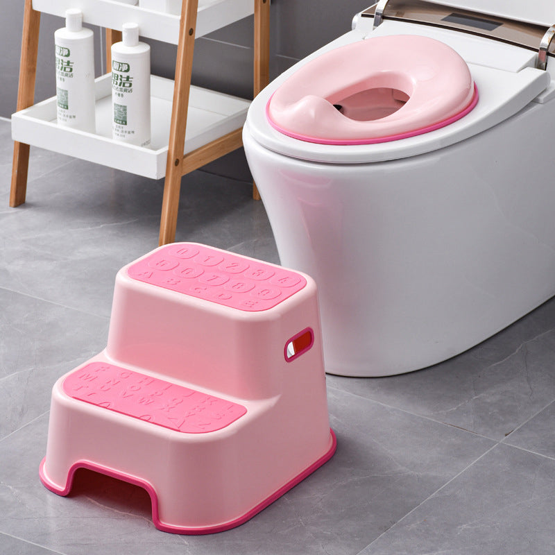 Kids Letter 2-Tier Footstool — Orange