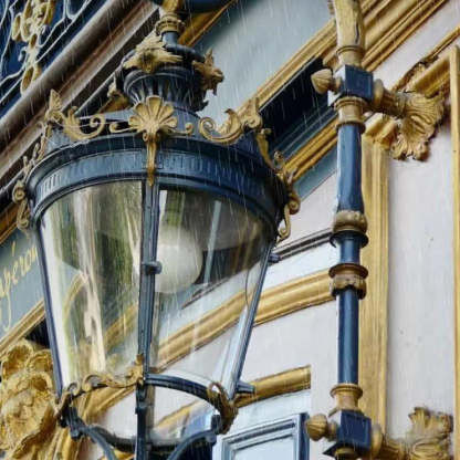 European Aluminum Glass Lantern Carved LED Wall Sconce