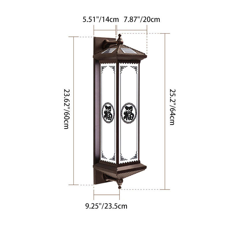 Chinese Aluminum Happiness Wealth Wall Sconce — Small - D / Warm Light(3000K) / 220V-240V For UK/AU