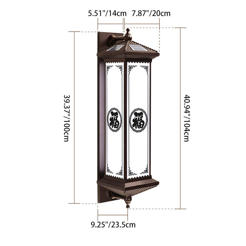 Chinese Aluminum Happiness Wealth Wall Sconce — Small - E / Warm Light(3000K) / 220V-240V For UK/AU