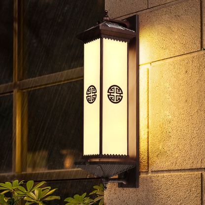 Chinese Solar Aluminum Happiness Wealth Wall — Medium - F / 4 Colors Changeable (Warm/Neutral/White/Red) / 3.7V