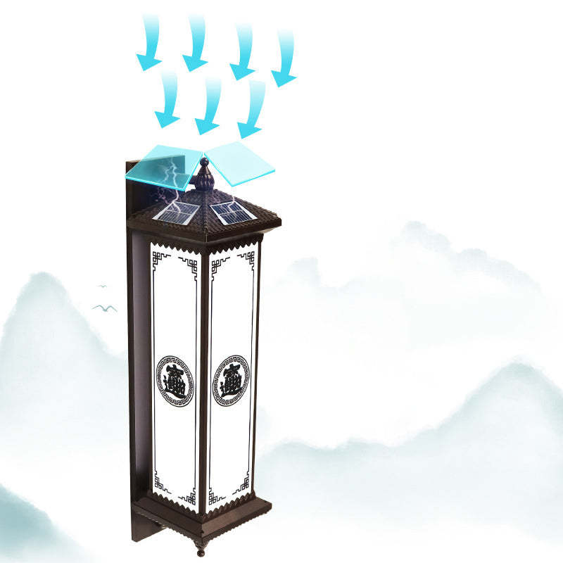 Chinese Solar Aluminum Happiness Wealth Wall — Medium - E / 4 Colors Changeable (Warm/Neutral/White/Red) / 3.7V