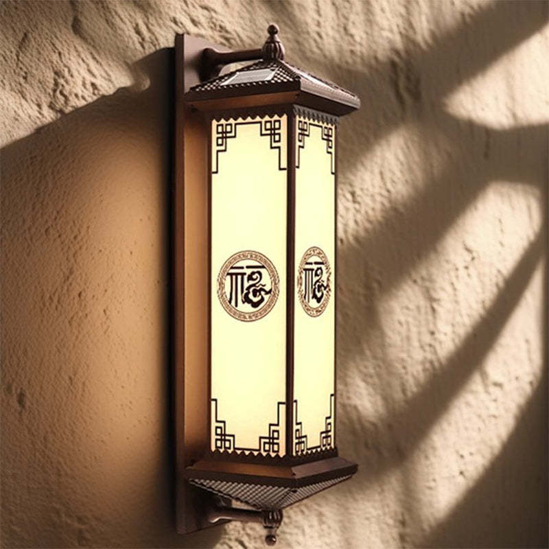 Chinese Solar Aluminum Happiness Wealth Wall — Large - E / 4 Colors Changeable (Warm/Neutral/White/Red) / 3.7V