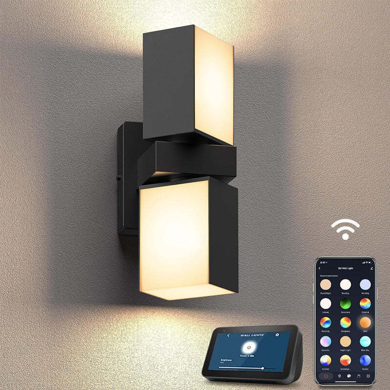 Modern Aluminum Smart APP Rectangular Wall Sconce