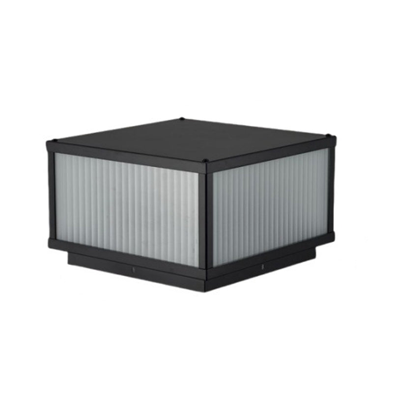 Minimalist Solar Square Stripes Glass LED Landscape Light