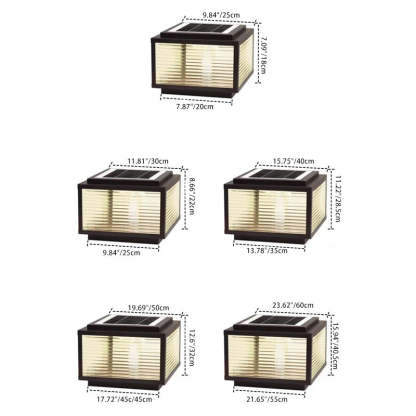 Minimalist Solar Square Stripes Glass LED Landscape Light — 7 Colors Light / 220V-240V For UK/AU