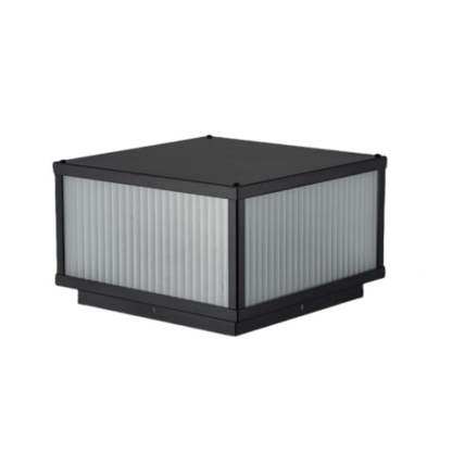 Minimalist Solar Square Stripes Glass LED Landscape Light