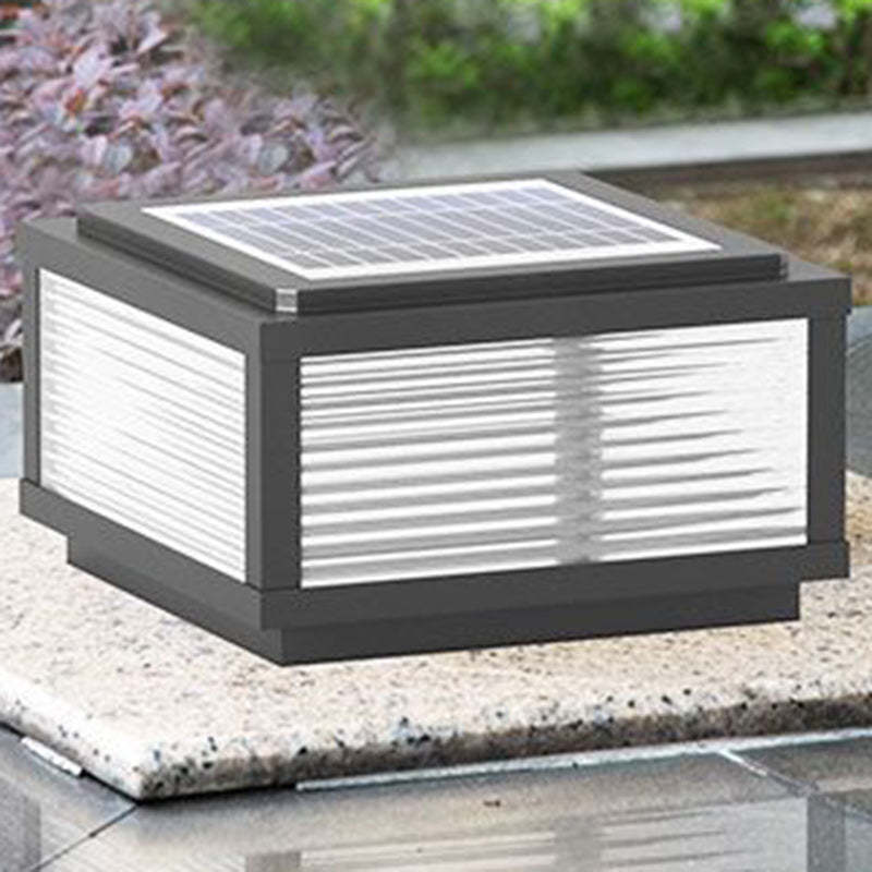 Minimalist Solar Square Stripes Glass LED Landscape Light — 7 Colors Light / 220V-240V For UK/AU