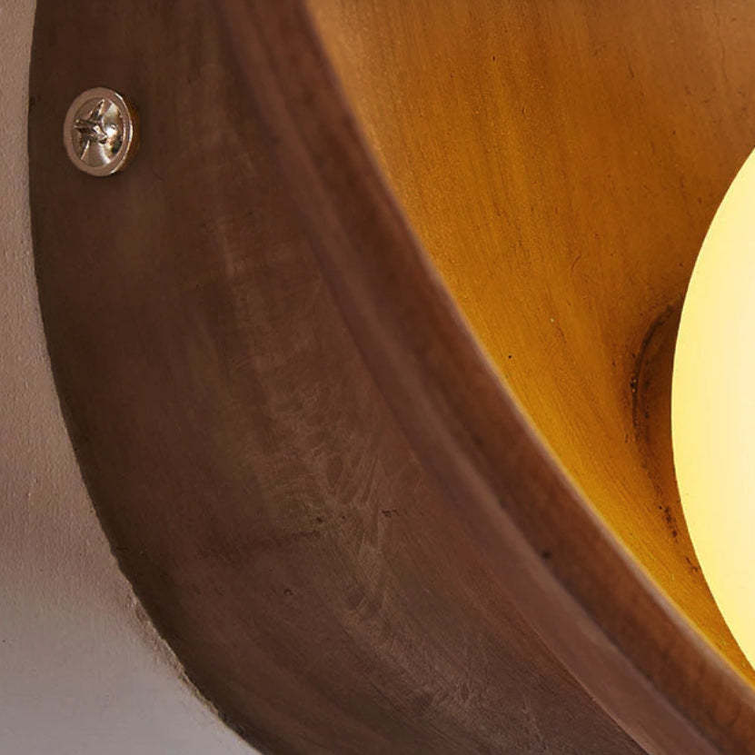 Minimalist Round Iron Resin Sconce
