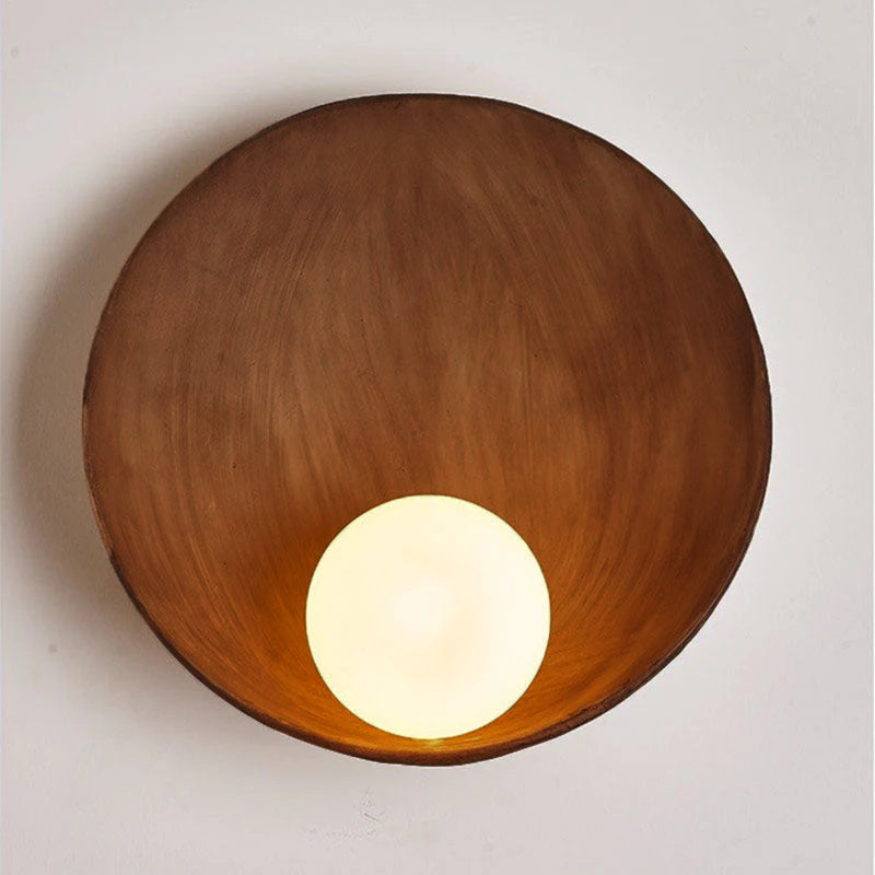 Minimalist Round Iron Resin Sconce
