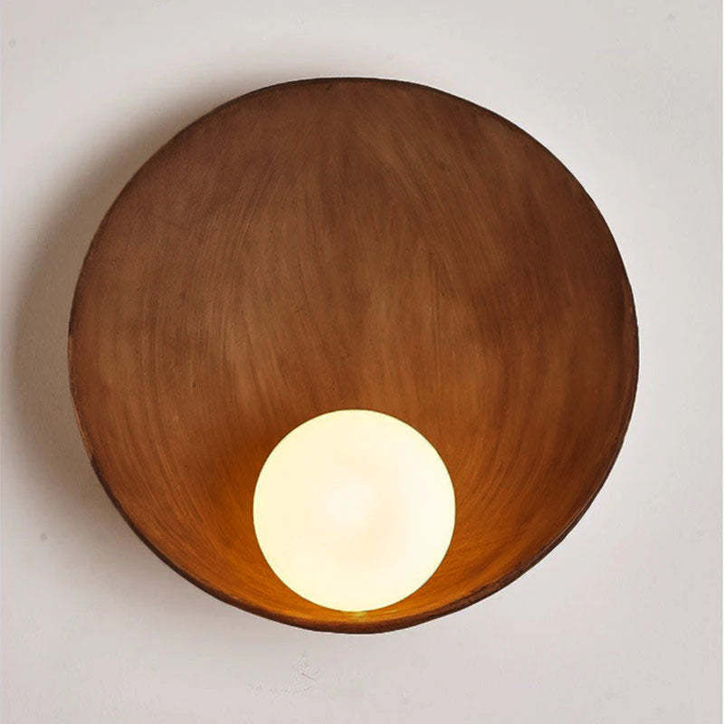 Minimalist Round Iron Resin Sconce