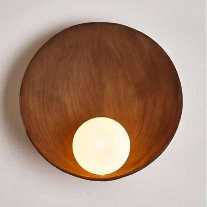 Minimalist Round Iron Resin Sconce