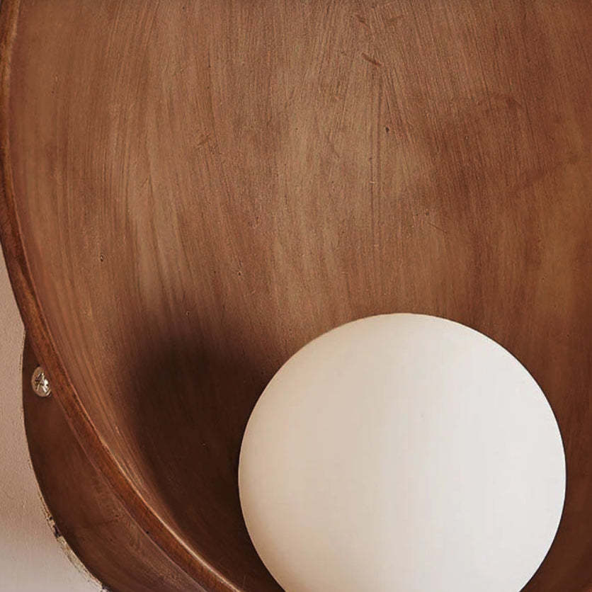 Minimalist Round Iron Resin Sconce