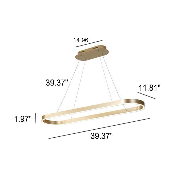 Minimalist Luxury Oval Aluminum LED Chandelier
