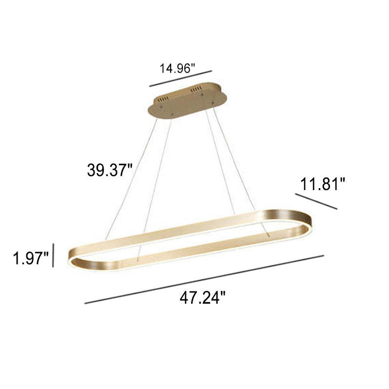Minimalist Luxury Oval Aluminum LED Chandelier