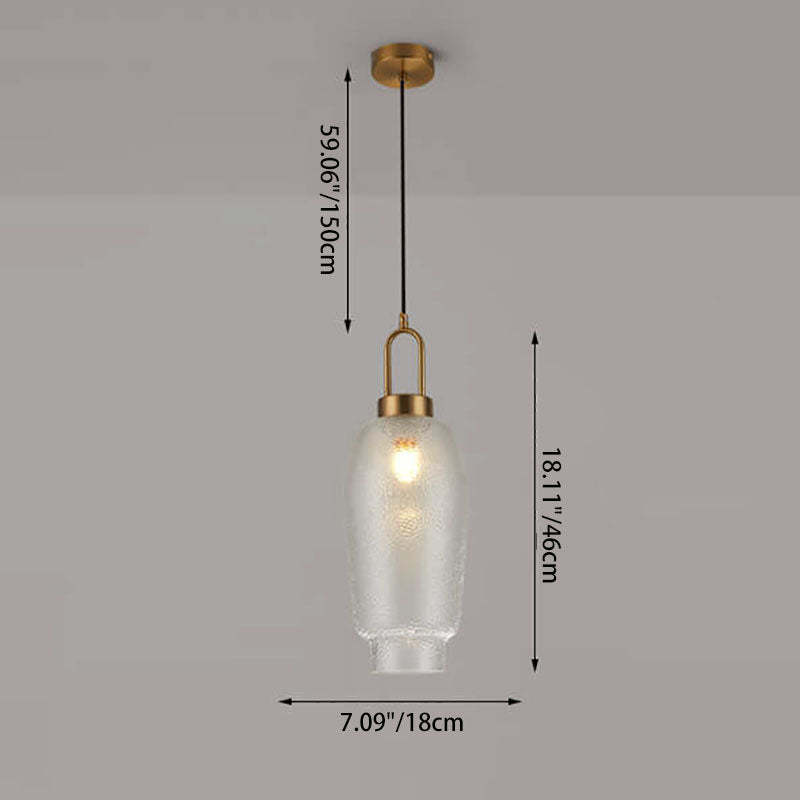 Nordic Luxe Oval Clear Glass Pendant Light — C / 110V-120V For US/CA