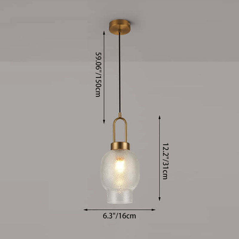 Nordic Luxe Oval Clear Glass Pendant Light — B / 220V-240V For UK/AU