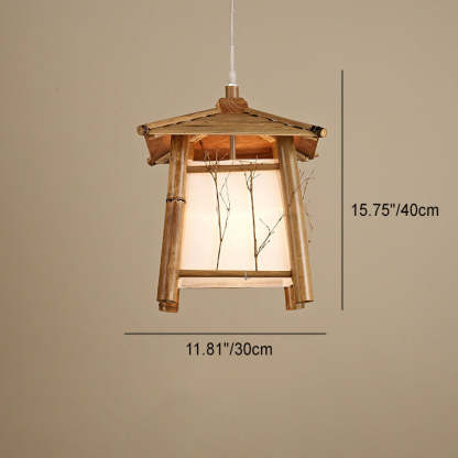 Japanese Rustic Bamboo Woven Pendant Light