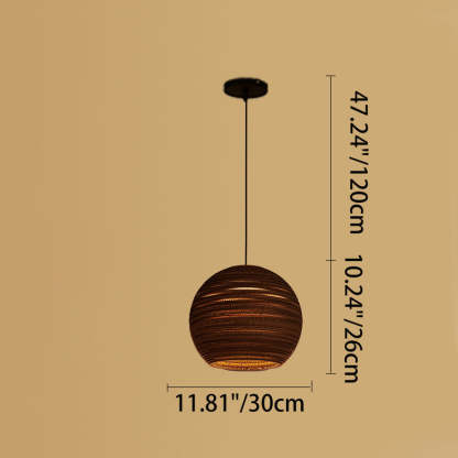 Retro Paper Elliptic Bell Trapezoid Polygonal Pendant Light