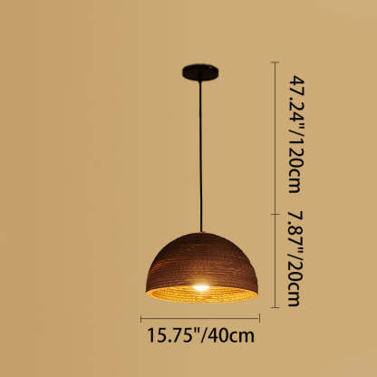 Retro Paper Elliptic Bell Trapezoid Polygonal Pendant Light