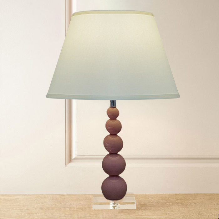 Modern Crystal Pink Beaded Table Lamp