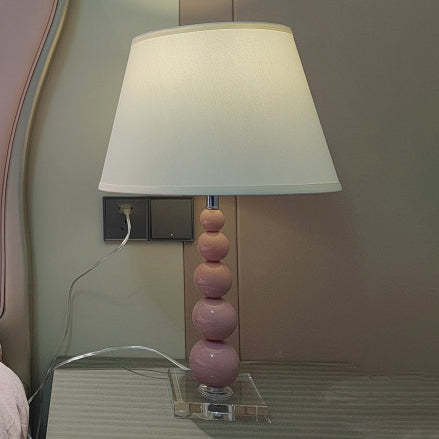 Modern Crystal Pink Beaded Table Lamp