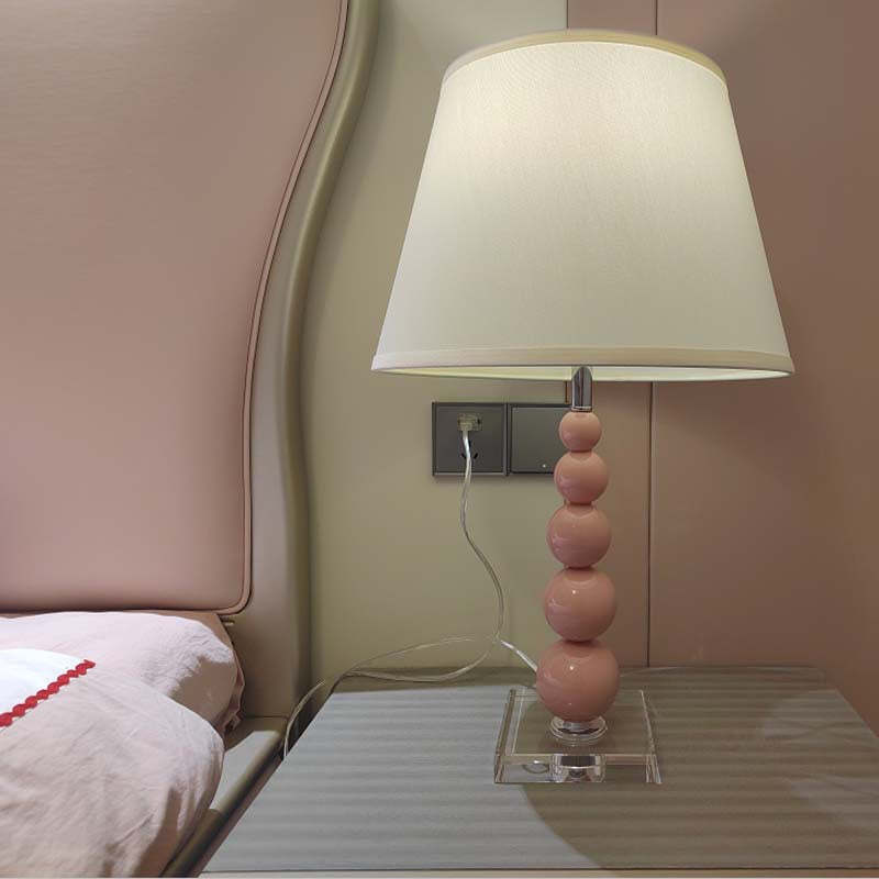 Modern Crystal Pink Beaded Table Lamp — 220V-240V For UK/AU