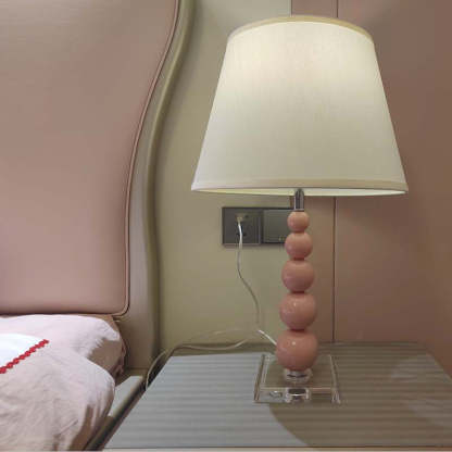 Modern Crystal Pink Beaded Table Lamp — 220V-240V For UK/AU
