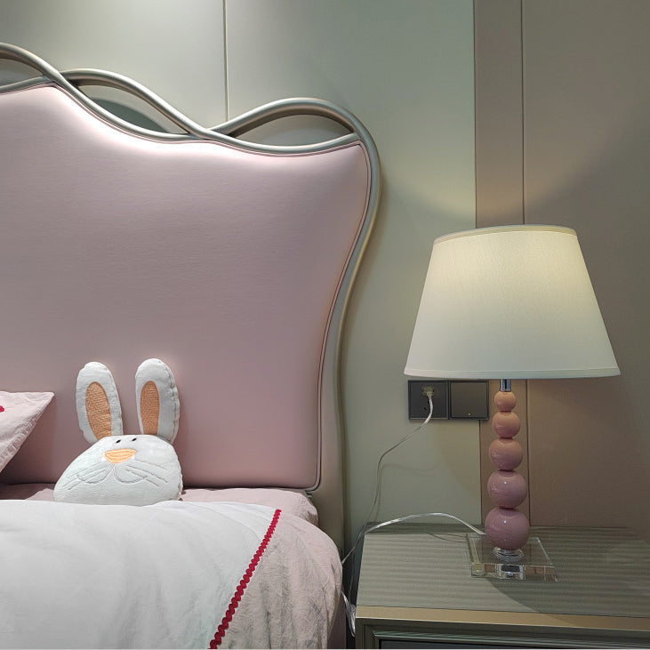 Modern Crystal Pink Beaded Table Lamp