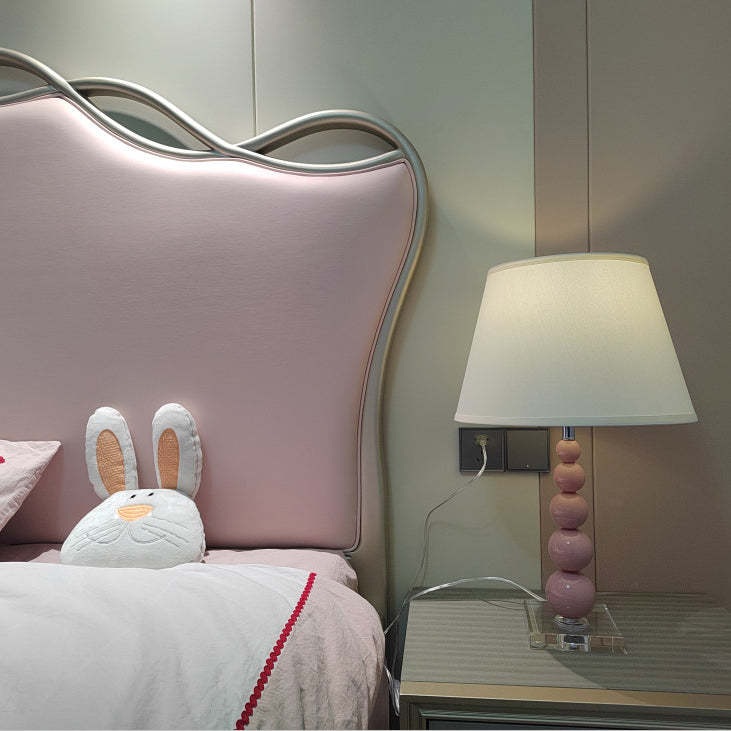Modern Crystal Pink Beaded Table Lamp