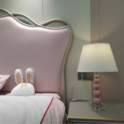 Modern Crystal Pink Beaded Table Lamp