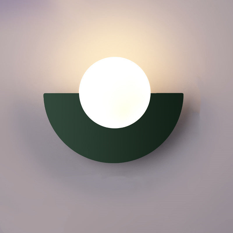 Minimalist Glass Spherical Colorful Semicircle Wall Sconce