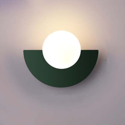 Minimalist Glass Spherical Colorful Semicircle Wall Sconce