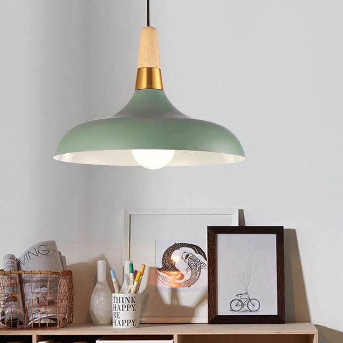 Nordic Macaron Barn Wood Pendant Light