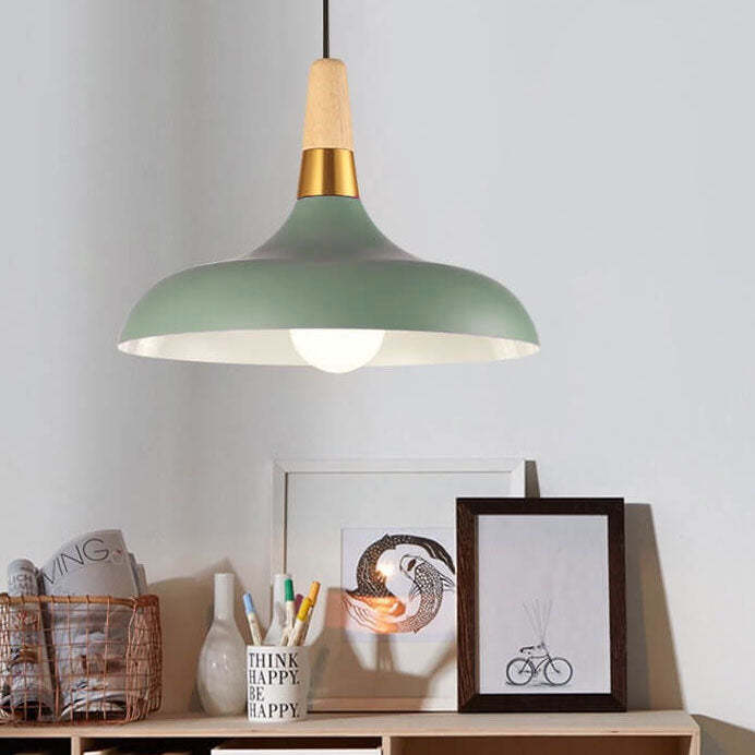 Nordic Macaron Barn Wood Pendant Light