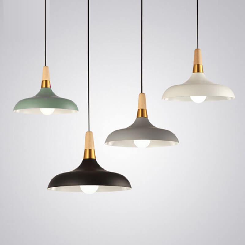 Nordic Macaron Barn Wood Pendant Light