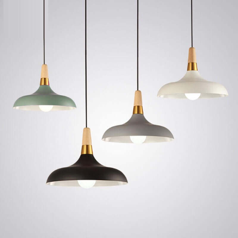 Nordic Macaron Barn Wood Pendant Light