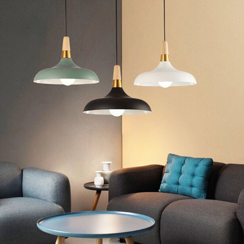 Nordic Macaron Barn Wood Pendant Light