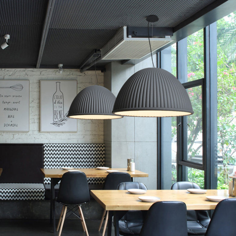 Scandinavian Resin Half Circle Stripe Pendant Light
