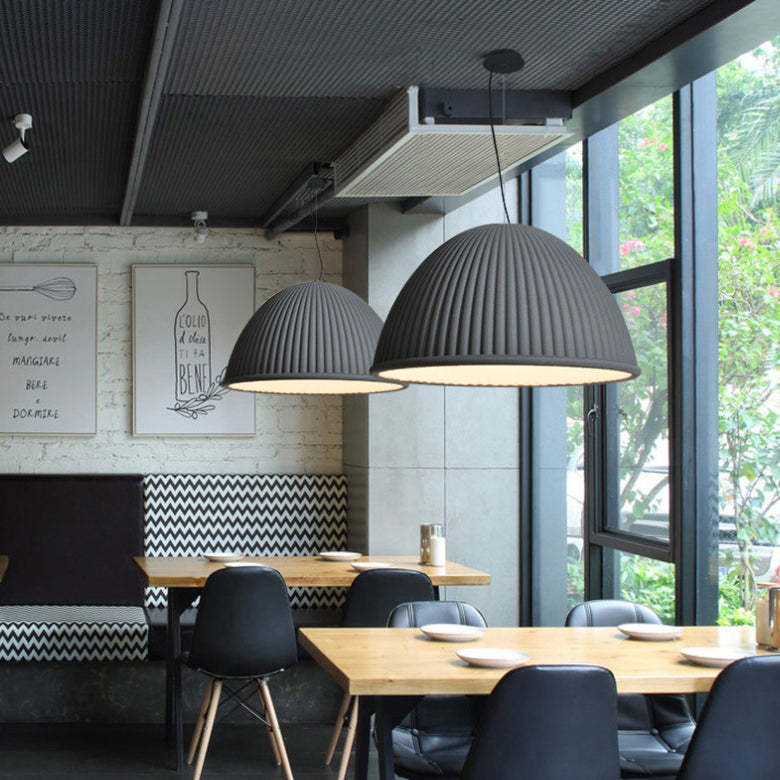 Scandinavian Resin Half Circle Stripe Pendant Light