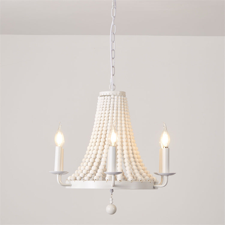Lighom wooden dome iron chandeliers for bedroom — 220V-240V (UK/AU)