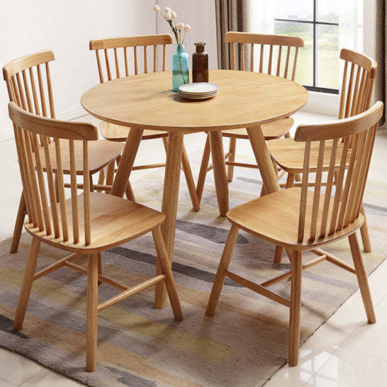 Lighom round 4-6 wood dining table for kitchen