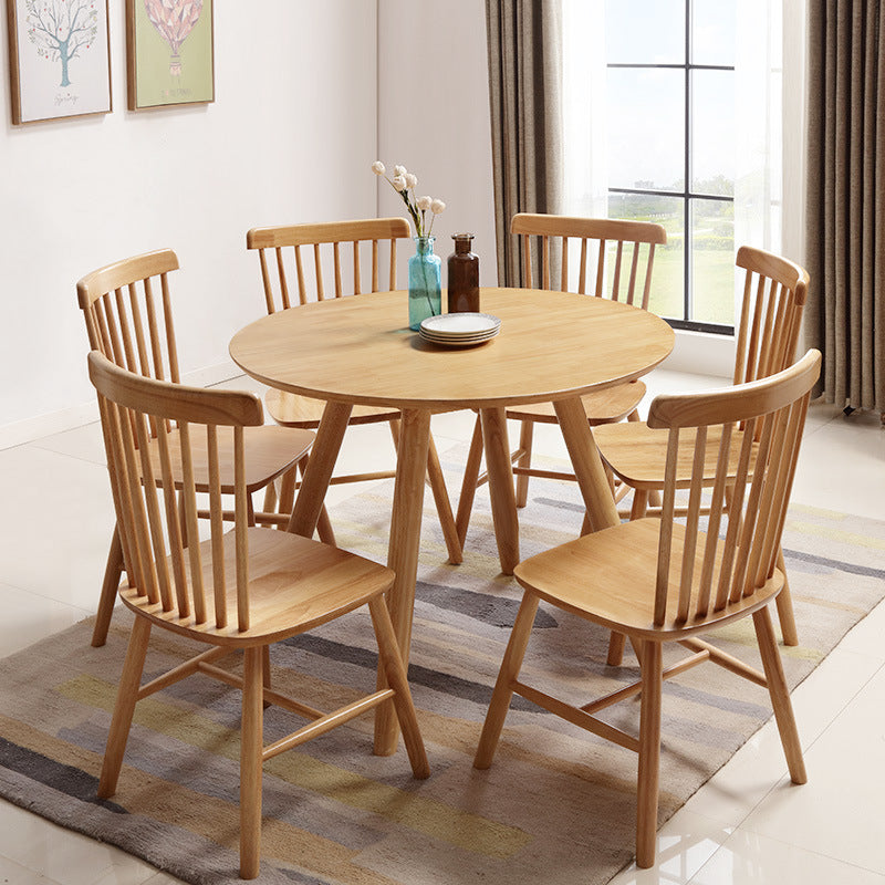 Minimalist Wood Round Dining Table 4-6 Seats