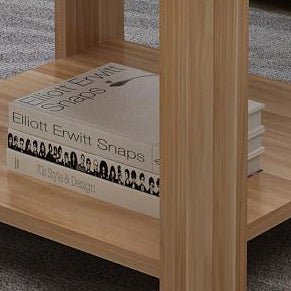 Minimalist Engineered Wood Coffee Table 2-Tier — Black