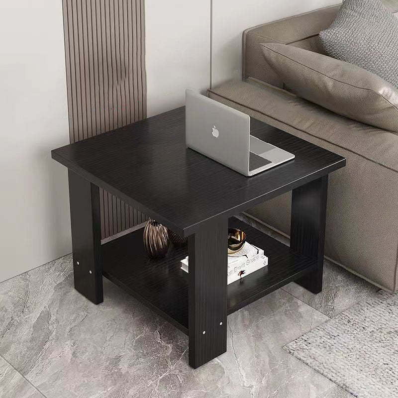Minimalist Engineered Wood Coffee Table 2-Tier — Wood Color