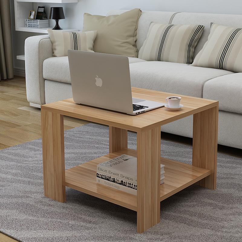 Minimalist Engineered Wood Coffee Table 2-Tier — Black